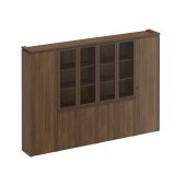 Mark МК 390 Шкаф комбинированный узкий со стеклом 2 шт. для одежды (300x40.4x210) 42* Орех тоскана