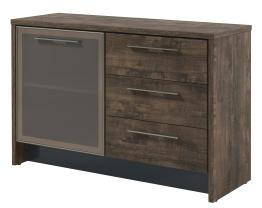 Торстон Т-12-04 Тумба с дверью и 3 ящиками 1494*520*970 Дуб Бунратти/Антрацит 
