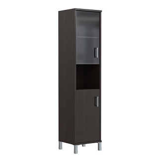 Born B 431.10(L/R) Шкаф колонка высокая с малой стеклянной дверью и глухой 475х450х2054 Венге Магия