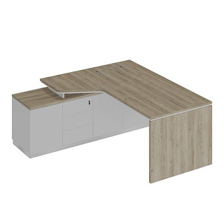 City СИ 117 ДС БП БП Стол на опорной тумбе левый эргономичный опора ДСП (180x180x75)