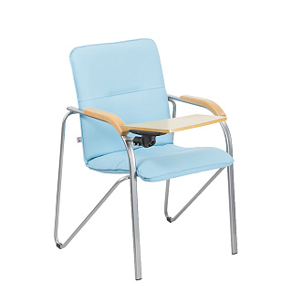 Стул Samba chrome TE (дерев.столик) кожзам V, VD цвет любой, накладки дерево цвет любой