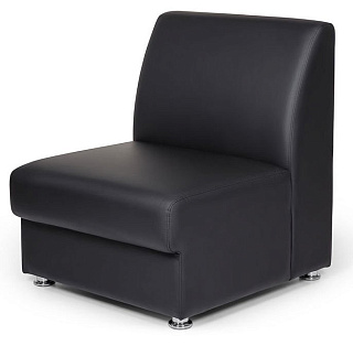 CHAIRMAN СИТИ Секция одноместная 700х760х850 Экокожа EUROLINE, рогожка TWIST