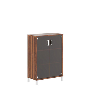 Born B 420.8 Шкаф средний со стеклянными дверьми 900х450х1286 Орех Даллас