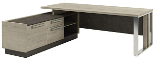 Vestar Z-422 л Стол руководителя с опорной тумбой 2200*2030*750 Дуб Галифакс/Бетон Чикаго 