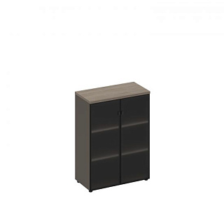 U.rus РС 305 ДЧ/ЛС Шкаф для документов средний со стеклянными дверями (91x46x121) Дуб виченца/лава с