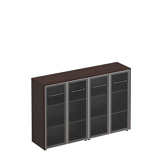 Reventon МЕ 323 Шкаф комбинированный средний (стекло + стекло) (184x46x120) 25* Венге тёмный