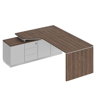 City СИ 117 ДГ БП БП Стол на опорной тумбе левый эргономичный опора ДСП (180x180x75)