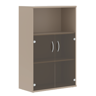 Imago СТ-2.2 Шкаф с малыми стеклянными дверьми 770х365х1200 Мокачино