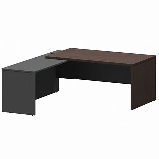 Кортез КZР-18 L/R Стол руководителя с приставкой лев/пр 1800х2000х750 Дуб венге/Графит