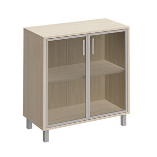 Борн В 410-822 Шкаф низкий для документов две стеклянные двери (90x45x94) Дуб шамони