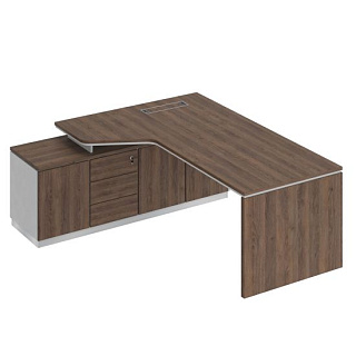 City СИ 119  ДГ БП ДГ Стол эргономичный (опора ДСП) на опорной тумбе левый (200x180x75)