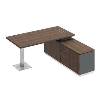 City СИ 101 ДГ АР ДГ Стол руководителя на опорной тумбе (180x180x75)