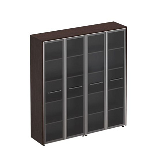 Reventon МЕ 361 Шкаф комбинированный высокий (стекло + стекло) (184x46x196) 20* Венге тёмный