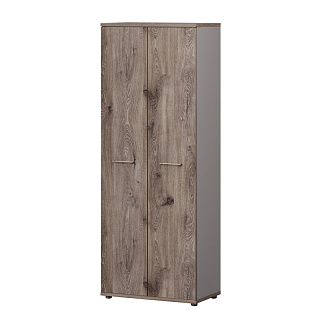 Vilas B-671 Шкаф высокий для документов  800х454х2098 Дуб Веллингтон табак/Кубанит серый