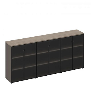 U.rus РС 311 ДЧ/ЛС Шкаф для документов средний со стеклянными дверями (стенка из 3 шкафов) (271x46x1