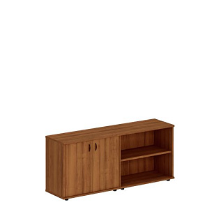 Престиж Исп.07 Шкаф комбинированный низкий (закрытый + стеллаж) (175x46x75) Темный орех