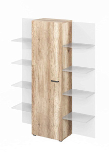 Lemo L-562 Шкаф для документов дополнительный 570х374х1916 Дуб Каньон