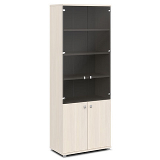 Vasanta V-634 Шкаф широкий с прозрачным стеклом 820*440*2195 Дуб Кобург