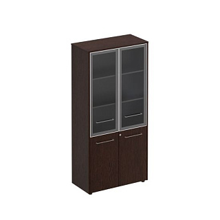 Reventon МЕ 343 Шкаф со стеклянными дверями высокий (94x46x196) 25* Венге тёмный