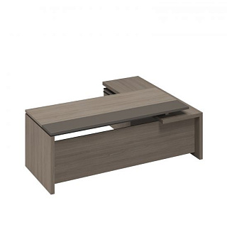 U.rus РС 127 ДЧ/ЛС Стол руководителя с брифинг-приставкой боковой левый (222x180x76) Дуб виченца/лав