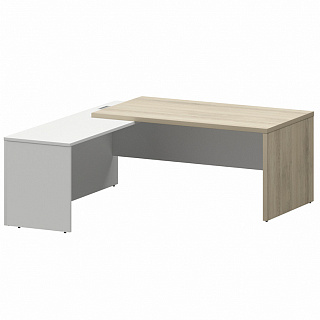 Кортез КZР-18 L/R Стол руководителя с приставкой лев/пр 1800х2000х750 Кронберг/Белый