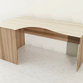 Визит-5 Стол эргономичный 1600*900*750 Ясень шимо темный/светлый