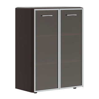 Dioni DMC 85.7 Шкаф со стеклянными дверьми в AL-раме 892х450х1185 Венге Магия