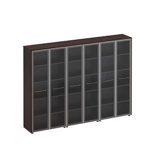 Reventon МЕ 381 Шкаф комбинированный высокий (стекло + стекло + стекло) (274x46x196) 20* Венге тём