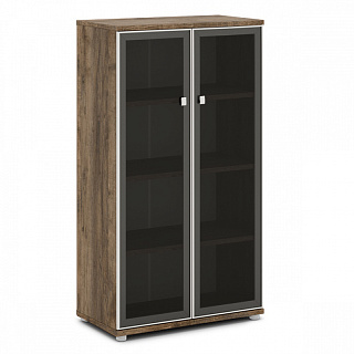 Vasanta V-665 Шкаф со стеклом в алюминиевом профиле 820*440*1490 Дуб Самдал