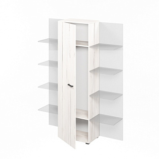 Lemo Дополнительная секция шкафа для одежды высокого узкого 570х374х1916 Таксония айвори