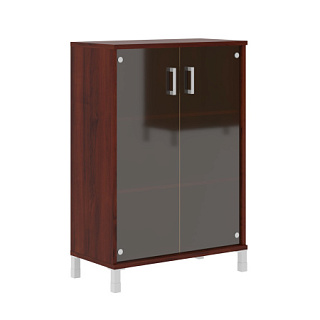 Born B 420.8 Шкаф средний со стеклянными дверьми 900х450х1286 Бургунди