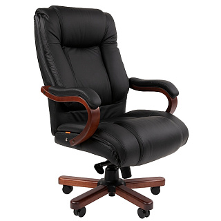 Кресло руководителя CHAIRMAN 503, натуральная кожа/экокожа, черный (механизм мультиблок)