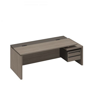 U.rus РС 116 ДЧ/ЛС Стол руководителя с кабель-каналами с тумбой подвесной 2-ящичной с замком правый 