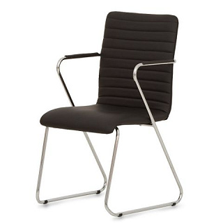 Стул офисный Task хром, эко кожа чёрная