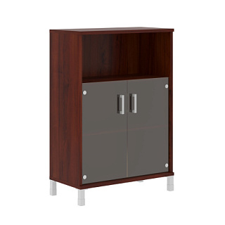 Born B 420.5 Шкафсредний с малыми стеклянными дверьми 900х450х1286 Бургунди