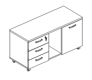 А4 262 БП/ДШ Тумба для оргтехники белый премиум / дуб шамони