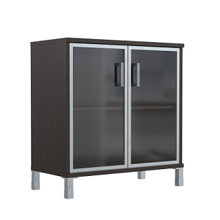 Born B 410.4 Шкаф низкий со стеклянными дверьми в AL рамке 900х450х920 Венге Магия