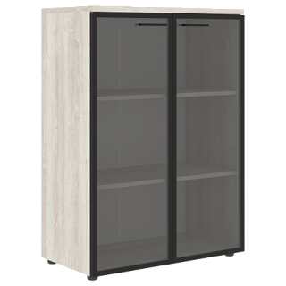 Xten XMC 85.7.1 Шкаф со стеклянными дверьми в алюминевой рамке с топом 856х432х1190 Сосна Эдмонт