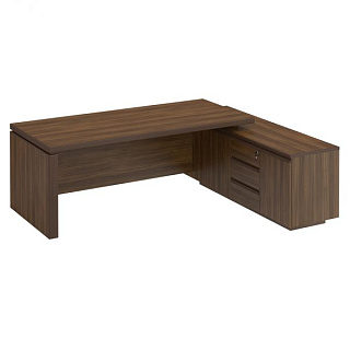 MARK МК 138 Стол руководителя на опорной тумбе 225x180x76 Орех Тоскана