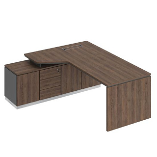 City СИ 119 ДГ АР ДГ Стол эргономичный (опора ДСП) на опорной тумбе левый (200x180x75)