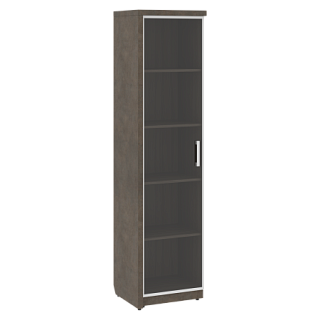 Wood&Stone СФ-534581 Шкаф со стеклянной дверью левый 537х454,5х208 Дрифтвуд/Бетон Чикаго темный