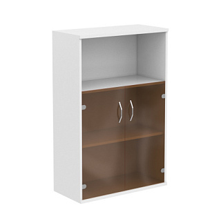 Imago СТ-2.2 Шкаф с малыми стеклянными дверьми 770х365х1200 Белый