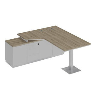 City СИ 113 ДС БП БП Стол руководителя эргономичный на опорной тумбе левый (180x180x75) 20*