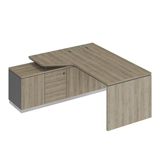 City СИ 117 ДС АР ДС Стол на опорной тумбе левый эргономичный опора ДСП (180x180x75)