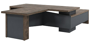 Торстон T-822 л Стол с опорной тумбой 2200*3150*750 Дуб Бунратти/Антрацит 