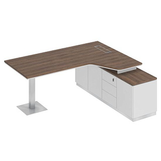 City СИ 114 ДГ БП БП Стол руководителя эргономичный на опорной тумбе правый (180x180x75) 20*