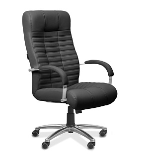 Кресло руководителя Атлант BMKG натуральная кожа с компаньоном черная