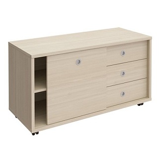 Борн В 202-550 Тумба выкатная 3 ящика без замка дверь-купе ДСП (120.2x50x66) Дуб шамони