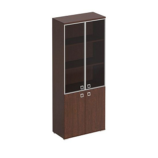 Cosmo КС 306 Шкаф для документов со стеклянными тонированными дверьми в рамке (90.2x44.2x221) Венге 