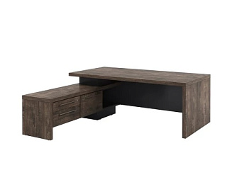 Торстон T-20 л Стол руководителя с опорной тумбой 2000*2000*750 Дуб Бунратти/Антрацит